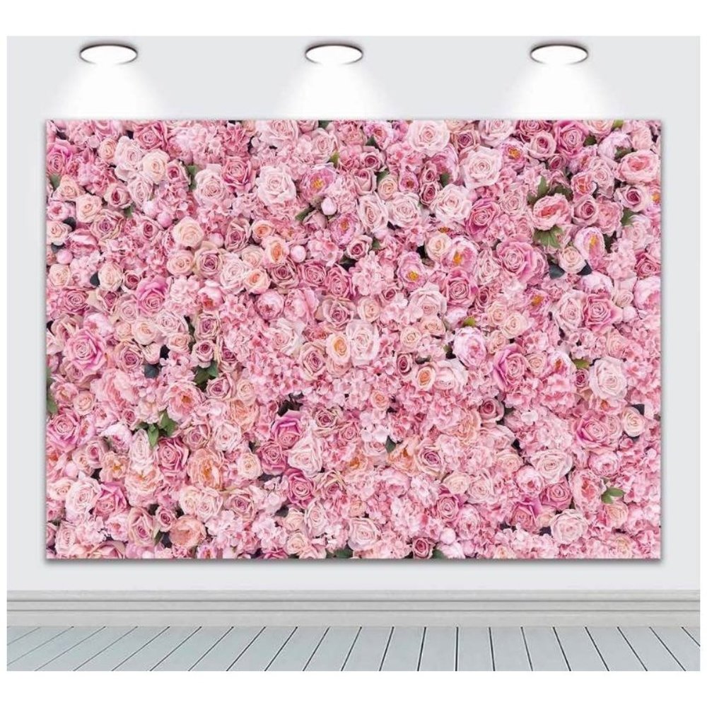 Pink Rose Floral Background Flower Backdrop Wedding Party Decor 7x5 feet Photo
